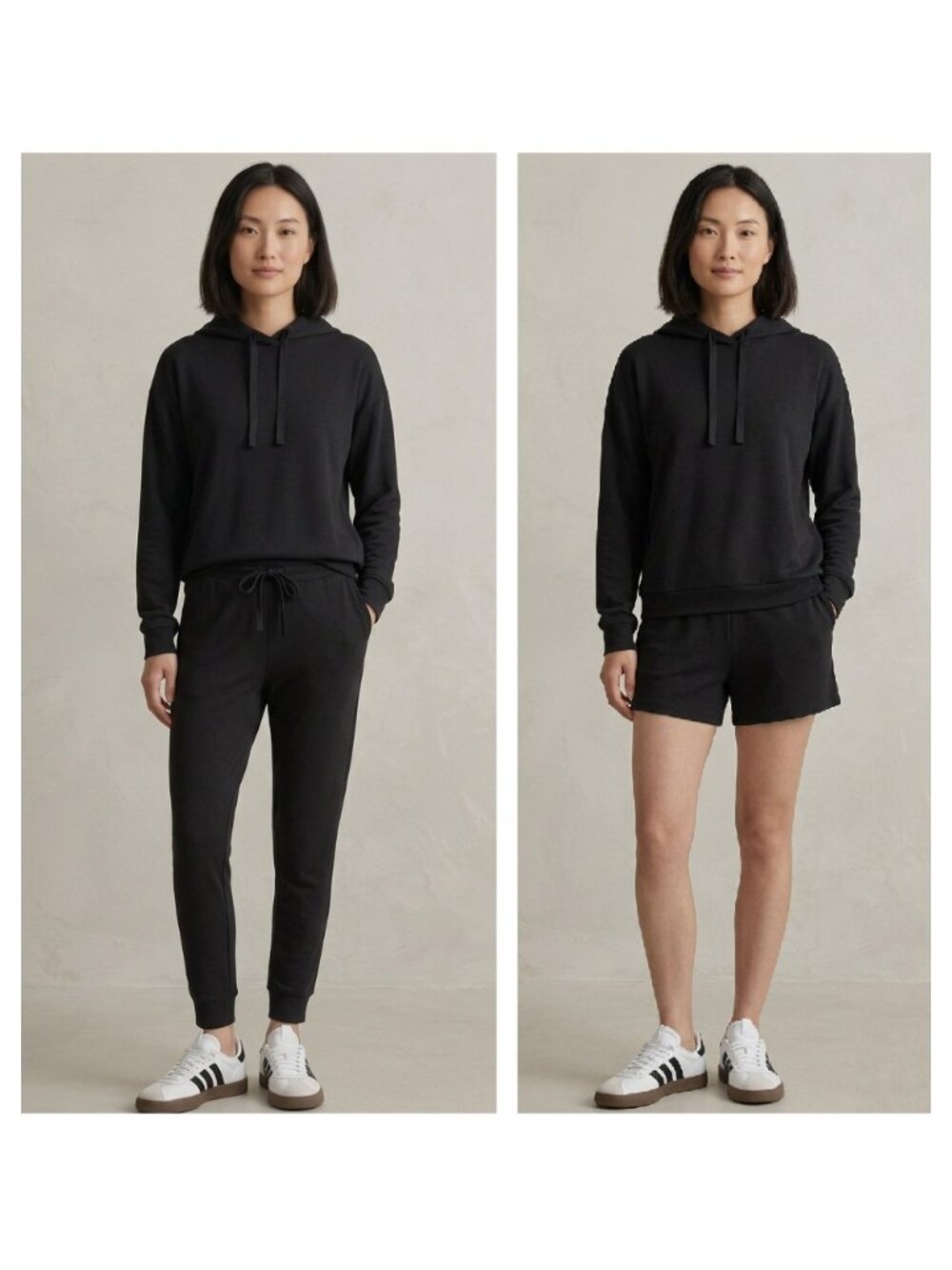 Quince Super Soft Fleece Pullover Hoodie, Shorts, & Joggers Matching Set size S